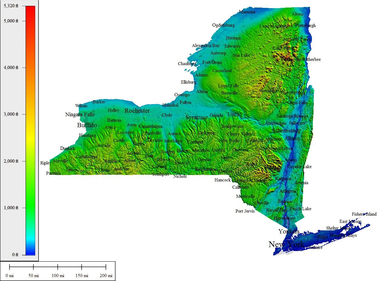 Nyc標高地図 ニューヨークの標高地図 ニューヨーク アメリカ