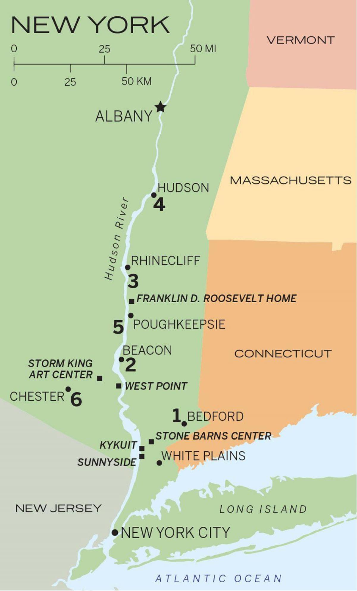 ハドソン川ニューヨークの地図ハドソン川地図nycニューヨーク アメリカ