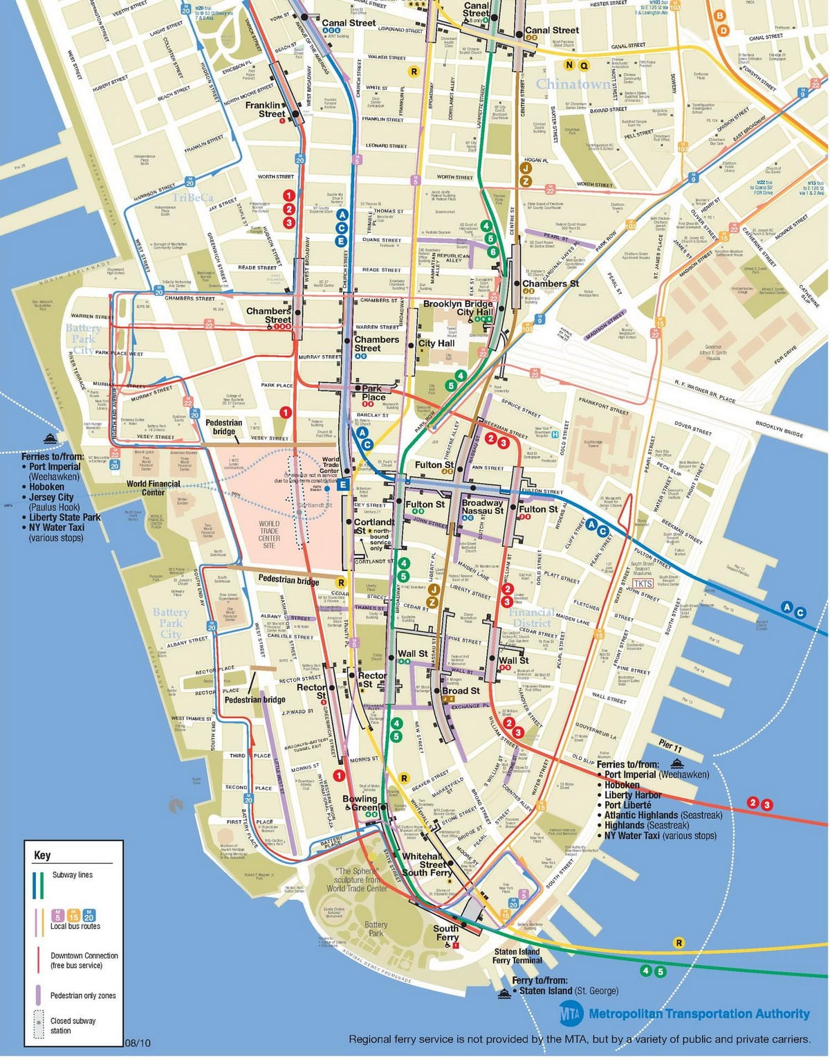 印刷用地図の繁華街ニューヨーク市