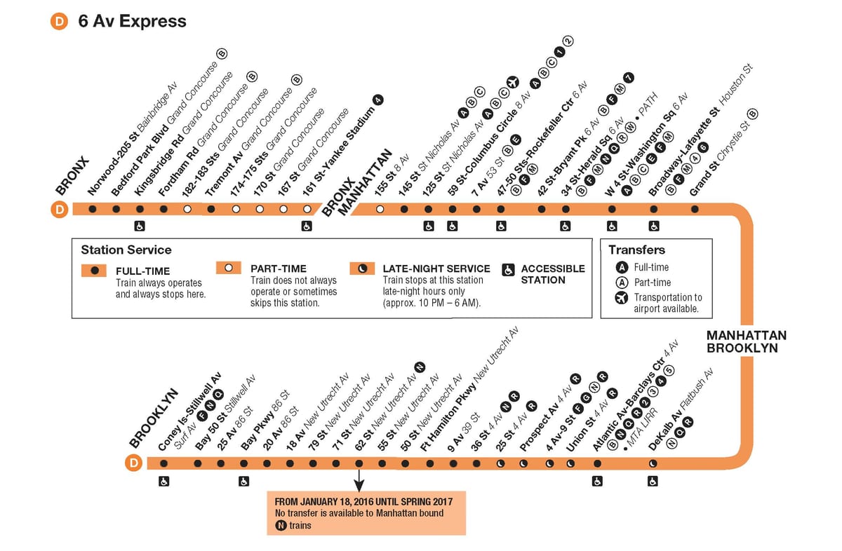d電車地図NYC