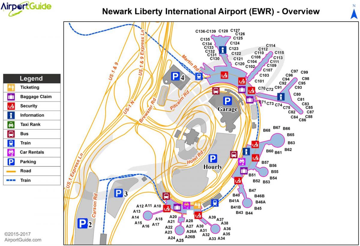 EWRニューヨーク空港地図