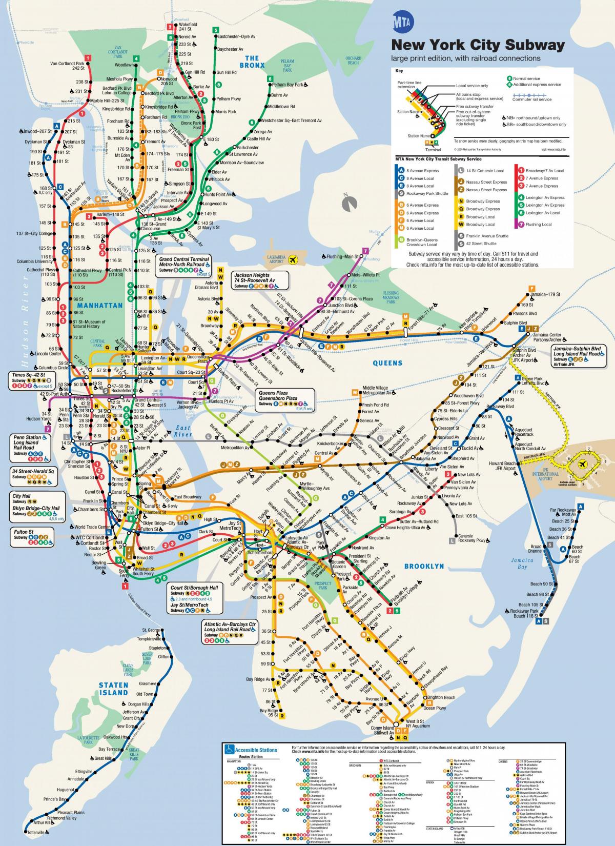 ニューヨークMTA地下鉄の地図