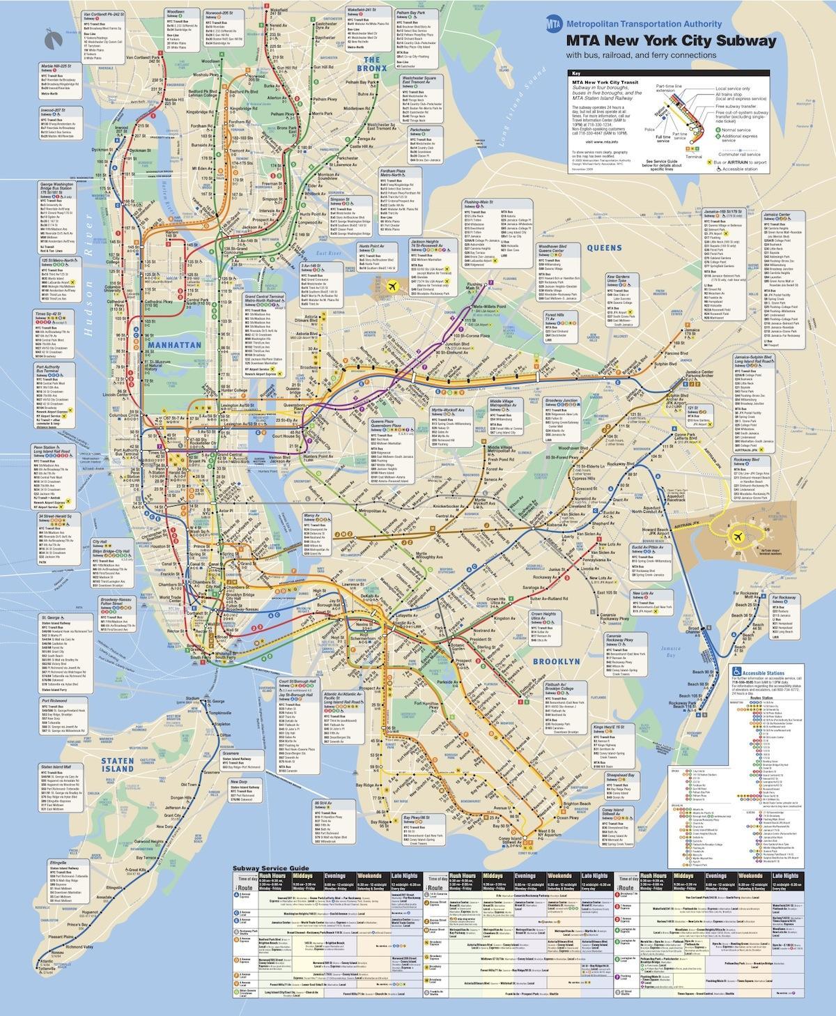 NYC MTA電車地図