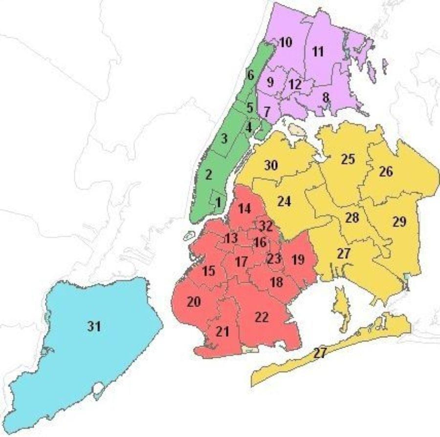 地図の学区NYC