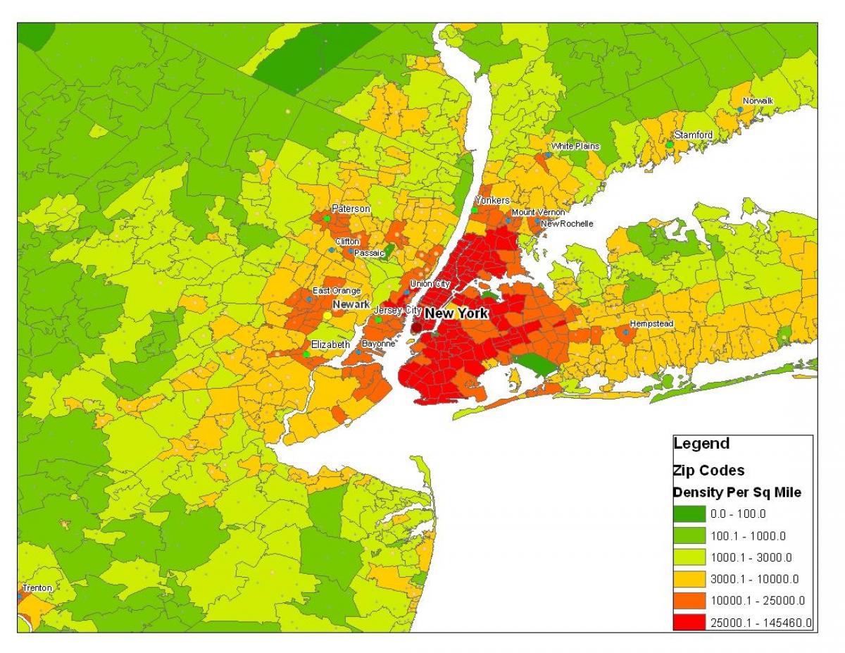 ニューヨーク市の人口地図
