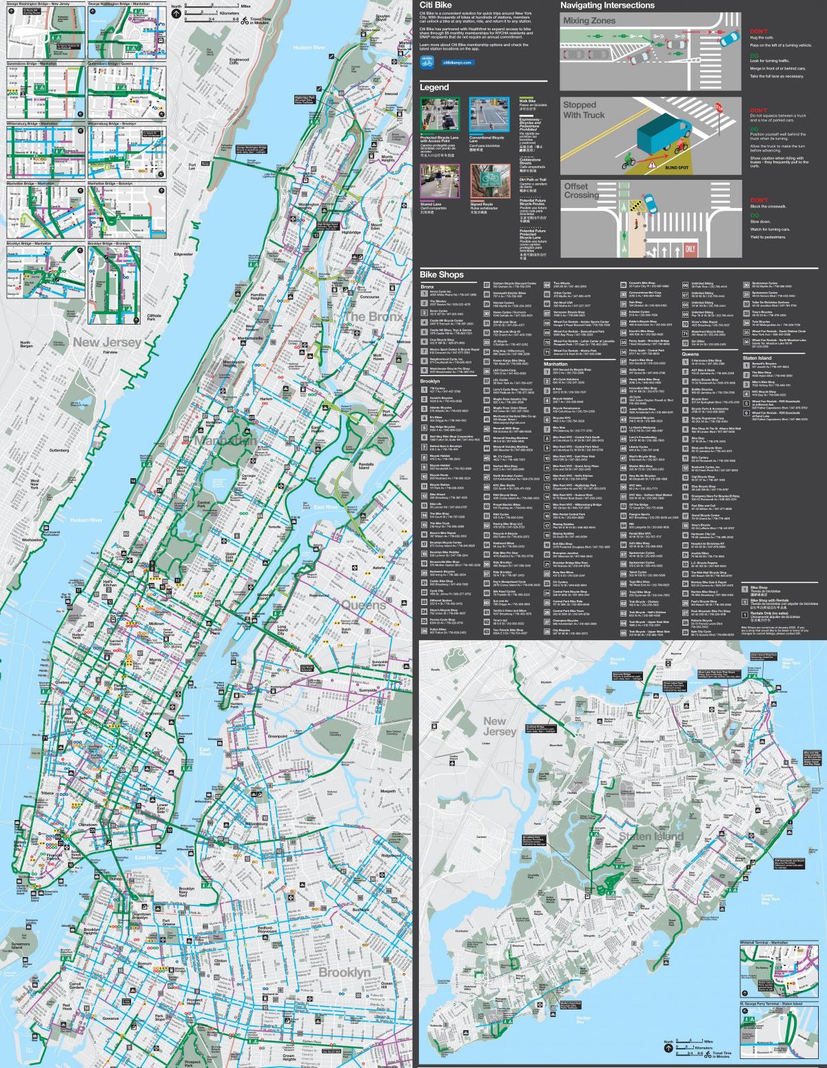 ニューヨークのバイクの地図