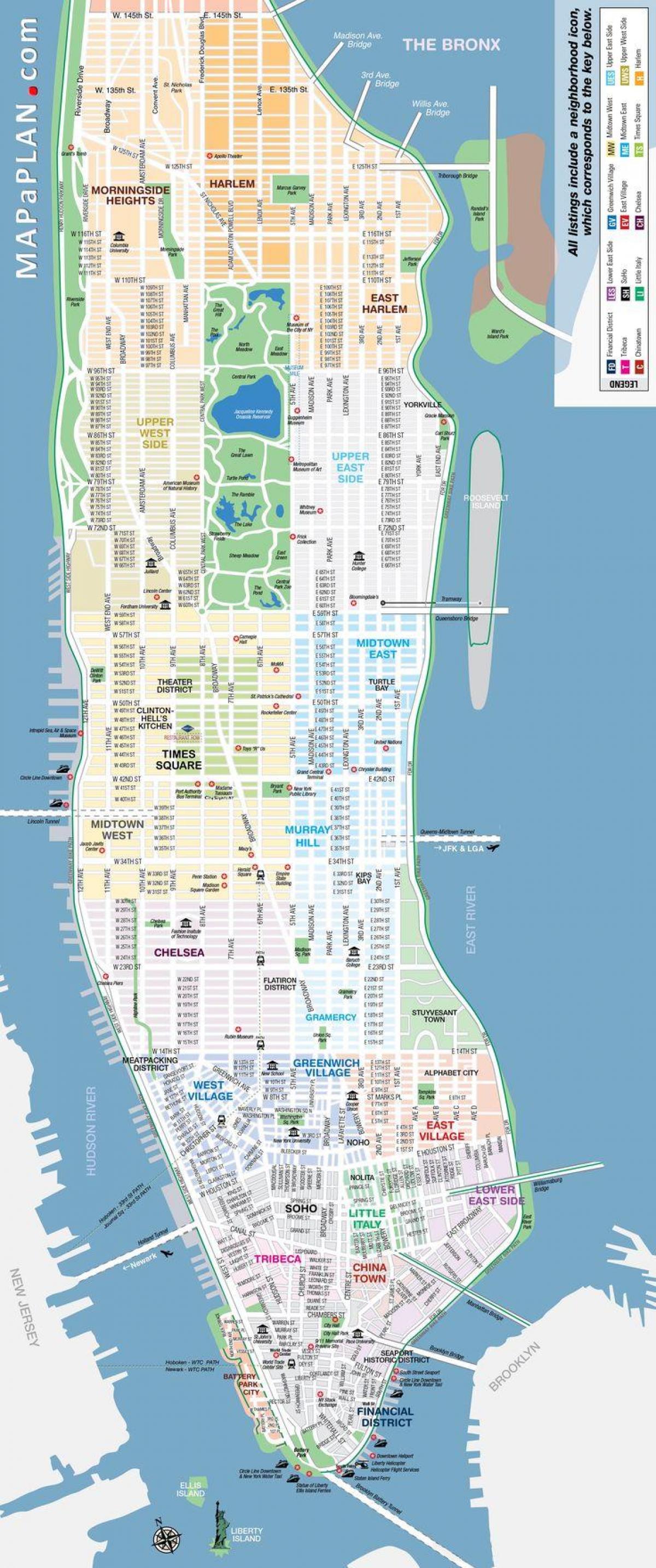地図NYC近隣の街並み