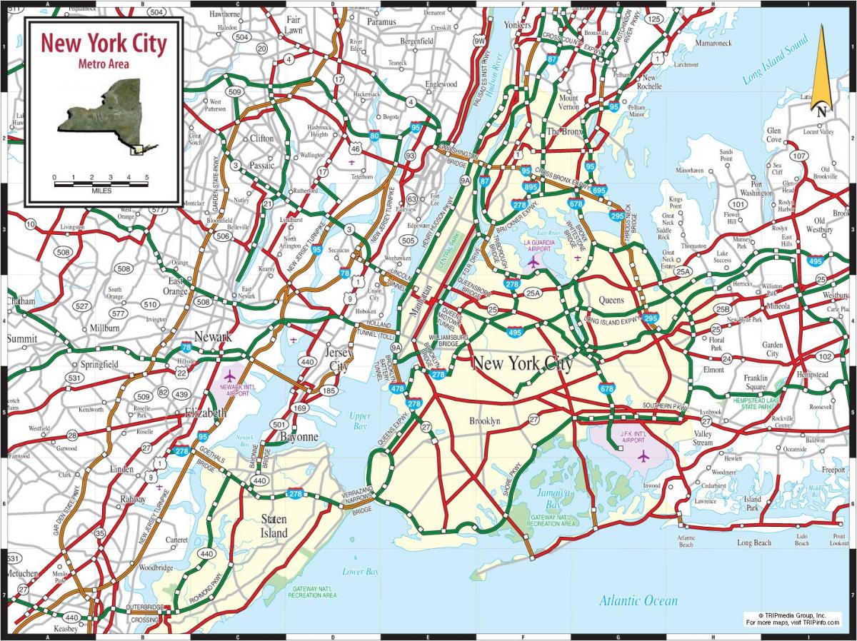 ニューヨーク市の道路地図