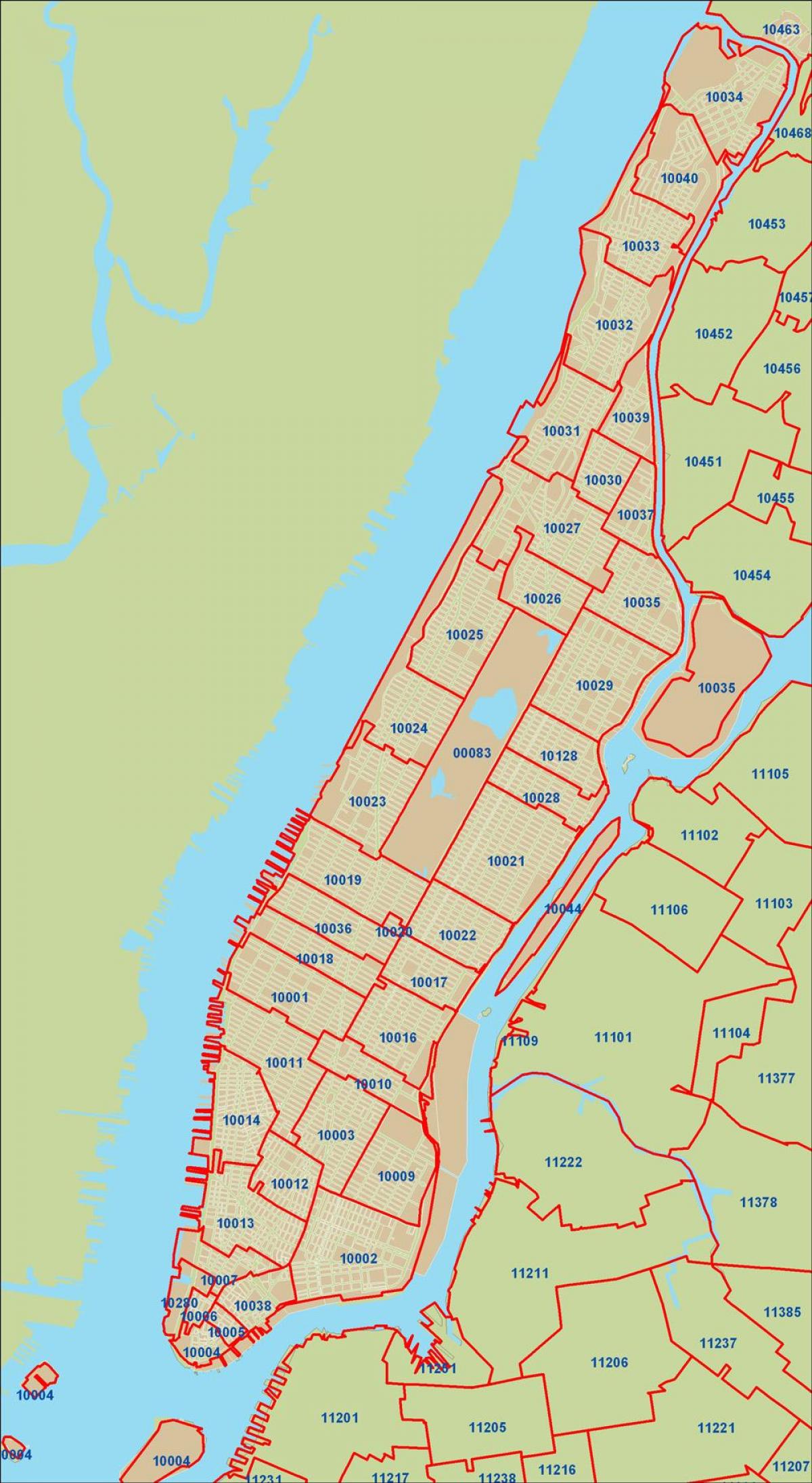 地図NYC zipコード