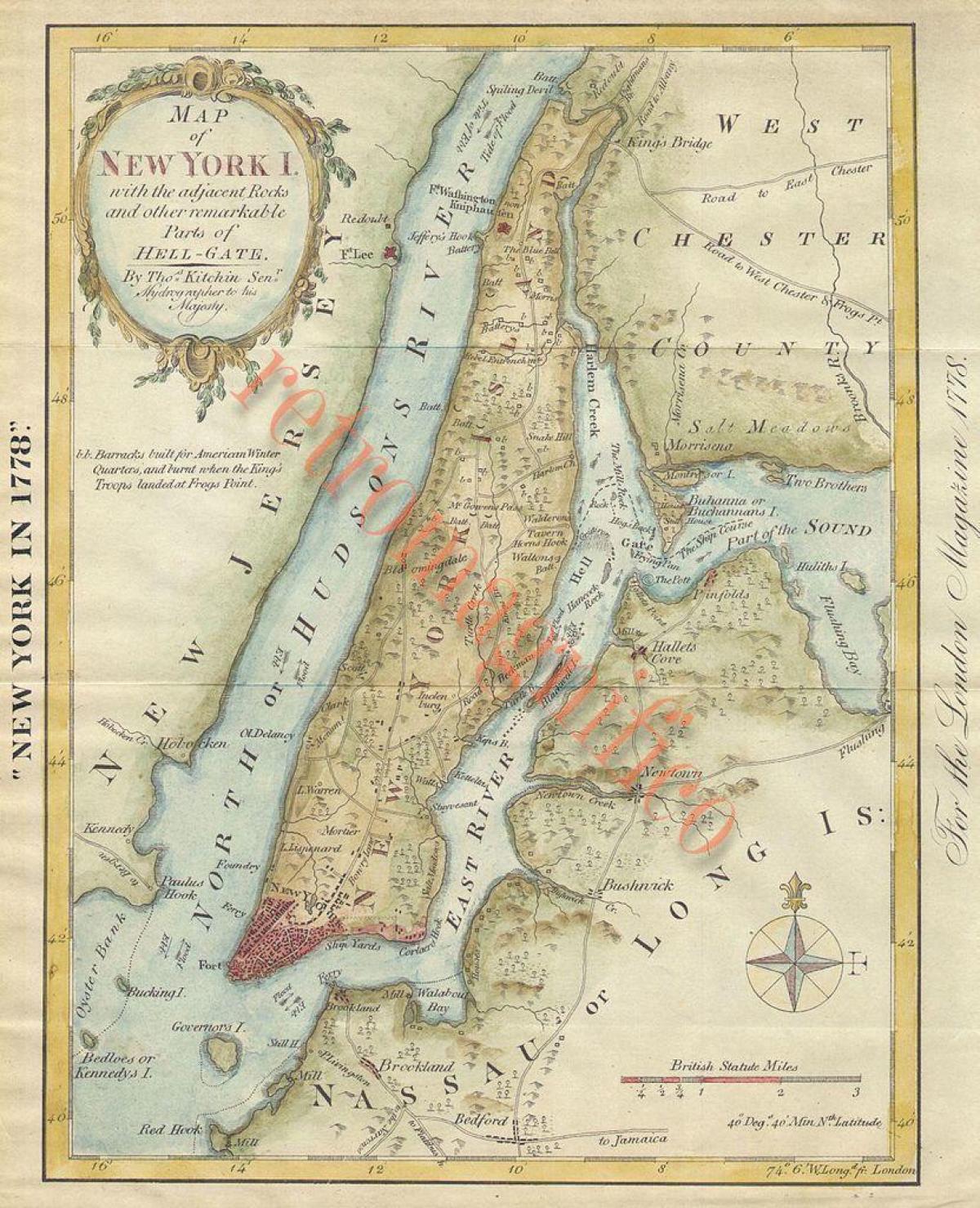 アンティークNYCの地図