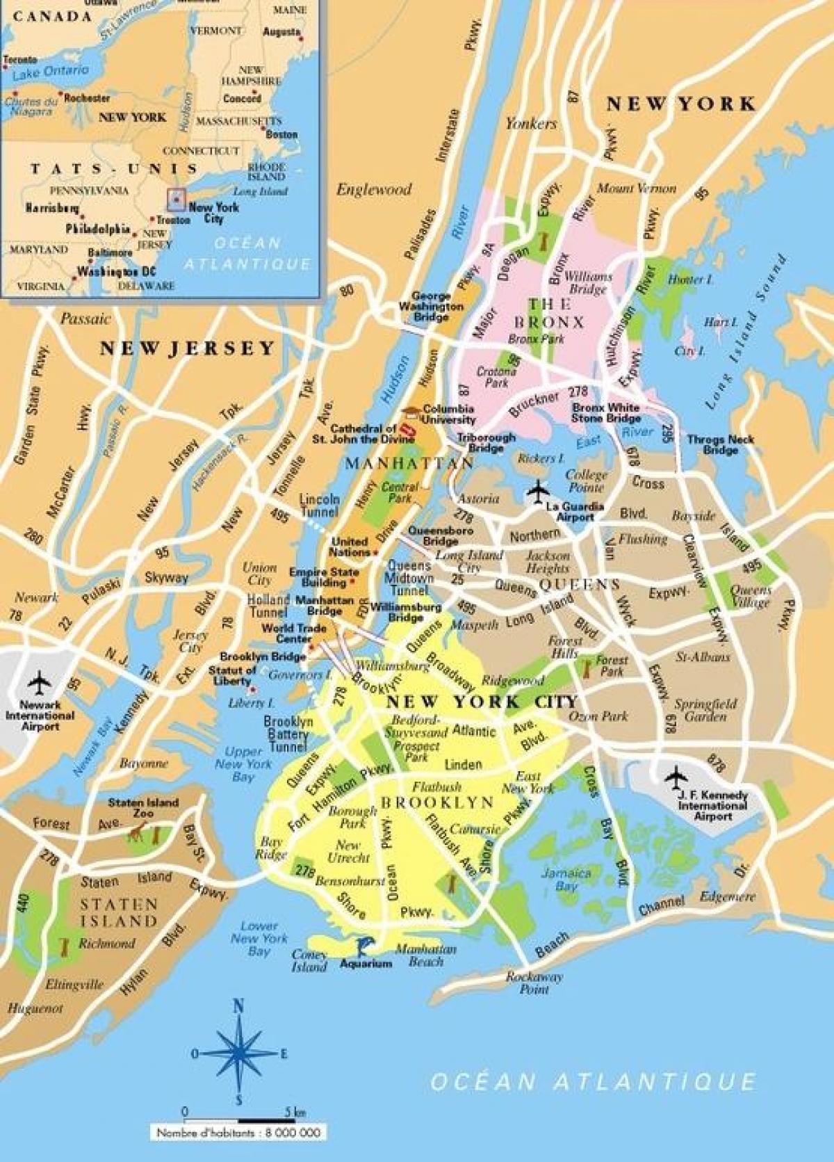 ニューヨークニューヨークの地図