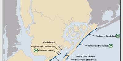 ニューヨーク市のビーチの地図