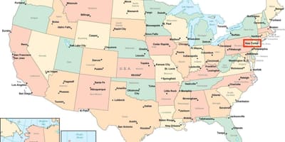 ニューヨークに米国の地図