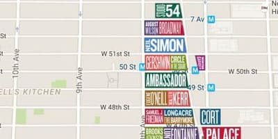 ブロードウェイのニューヨークの地図