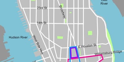 中華街ニューヨークの地図