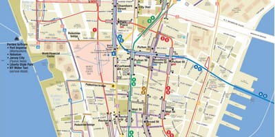 印刷用地図の繁華街ニューヨーク市