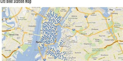 シティバイクの地図NYC