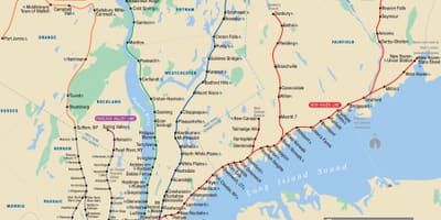 ニューヨークのメトロ北の地図