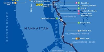 ニューヨークのマラソンの地図