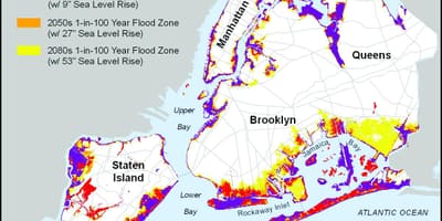 海面上昇に地図がニューヨーク