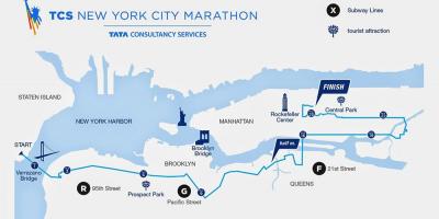 ニューヨークのマラソンコースマップ