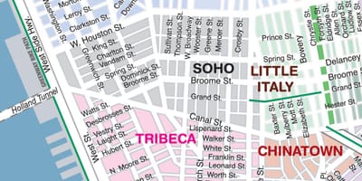 ソーホーニューヨークの地図
